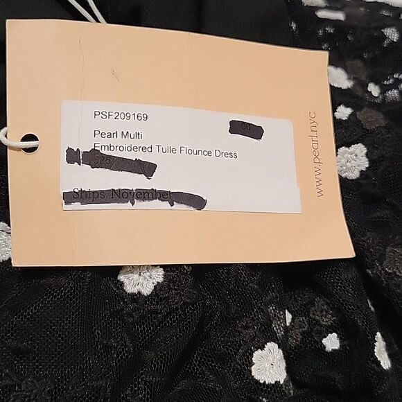 Pearl Lela Rose Embroidered Lace and Tulle Flounce Dress - Picture 12 of 16